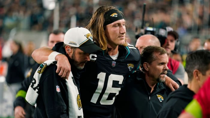 Lawrence needed help off the field after suffering an ankle injury on Monday night against the Bengals.